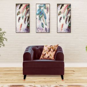 Dothan 1 Seater Velvet Fabric Sofa By Stories