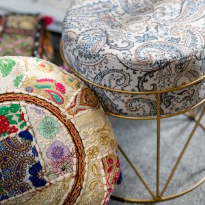 Hand Crafted Recycled Fabric Floor Cushion Multi 50X50 By Stories