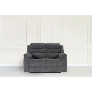 Zerodha 2 Seater Grey Fabric Manual Recliner By Stories