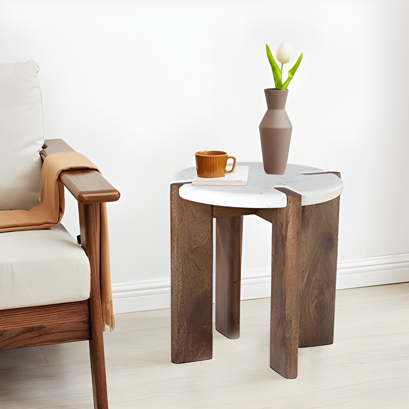 marble-top side table