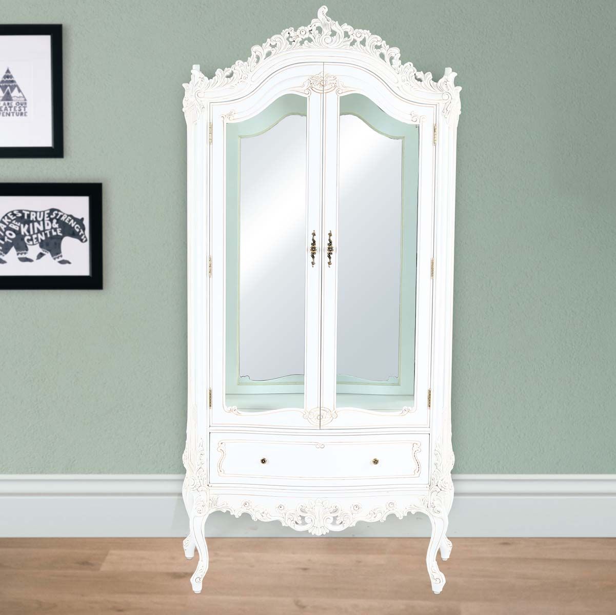 white display cabinet
