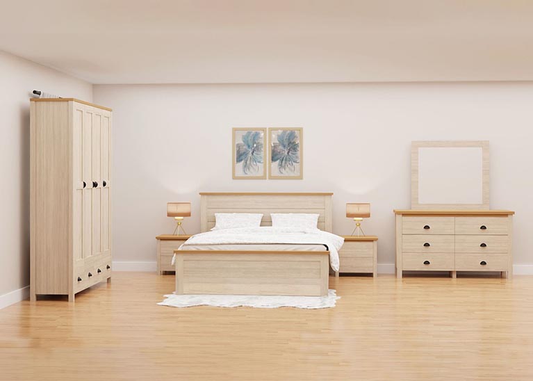 Buy Safari Bedroom Set King Size Bed Wardrobe Dresser Side Table